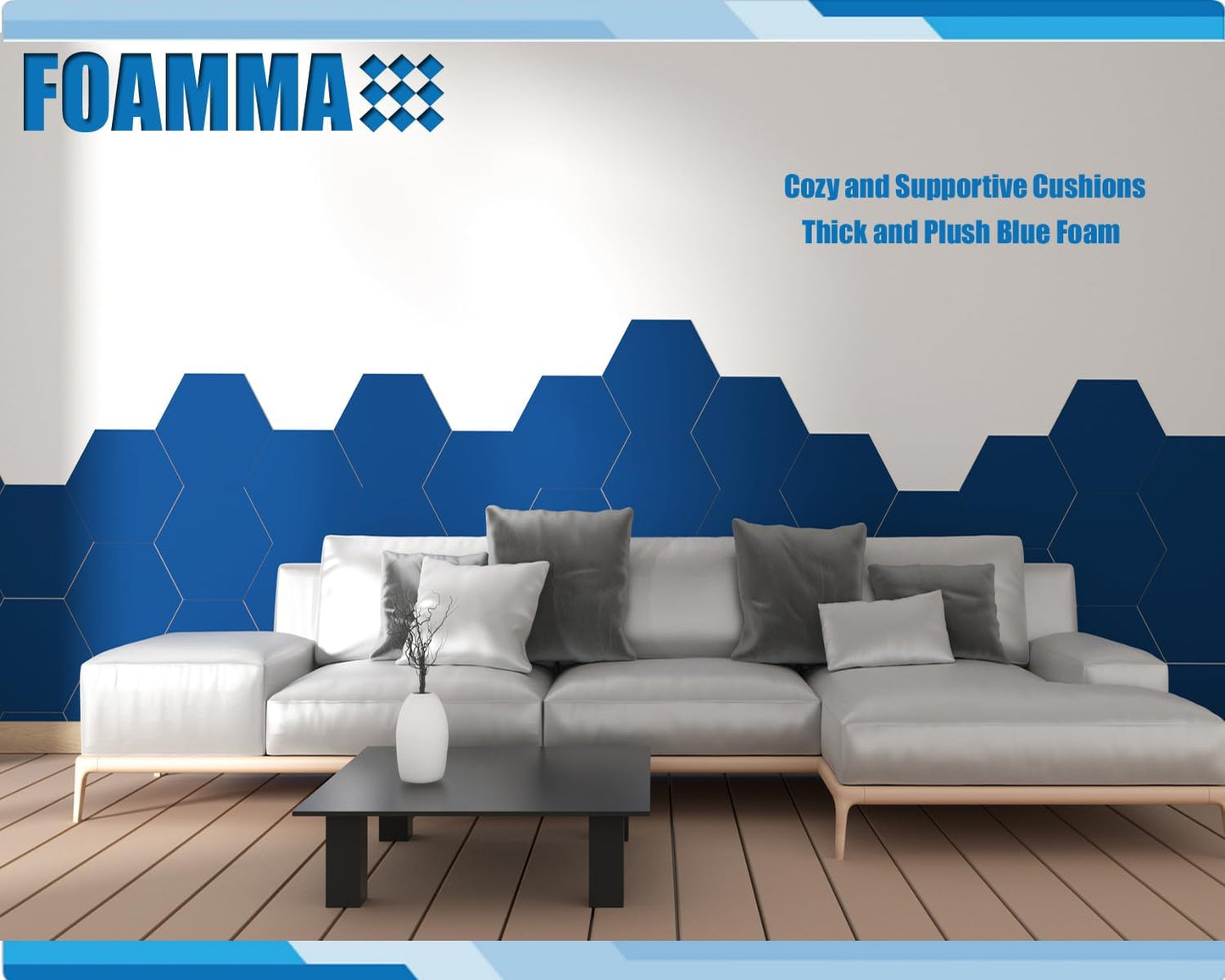 Foamma Upholstery High Density Thick Blue Foam