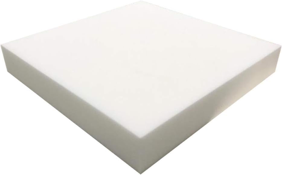 Foamma 2" x 16" x 16" High Density Upholstery Foam, Chair Cushion Square Foam for Dinning Chairs, Wheelchair Seat Cushion Replacement