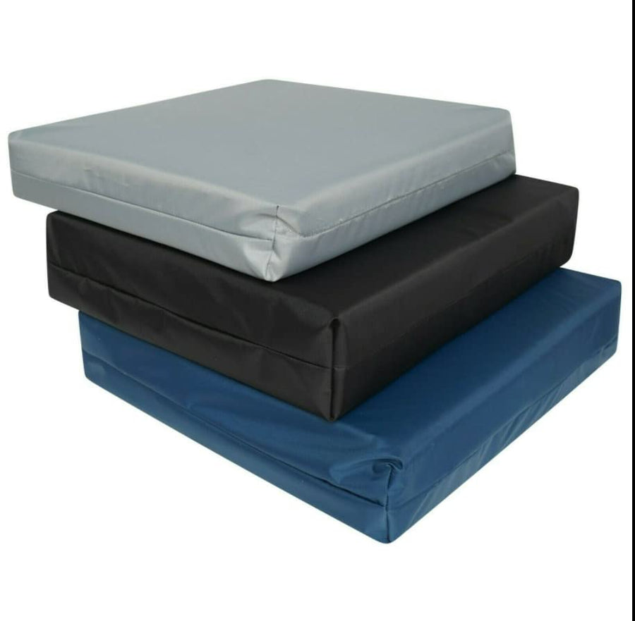 Deep Pressure Relief Memory Foam, Seat Pad, Wheelchair Cushion, waterproof cover (Black, 16" x 18" x 4")