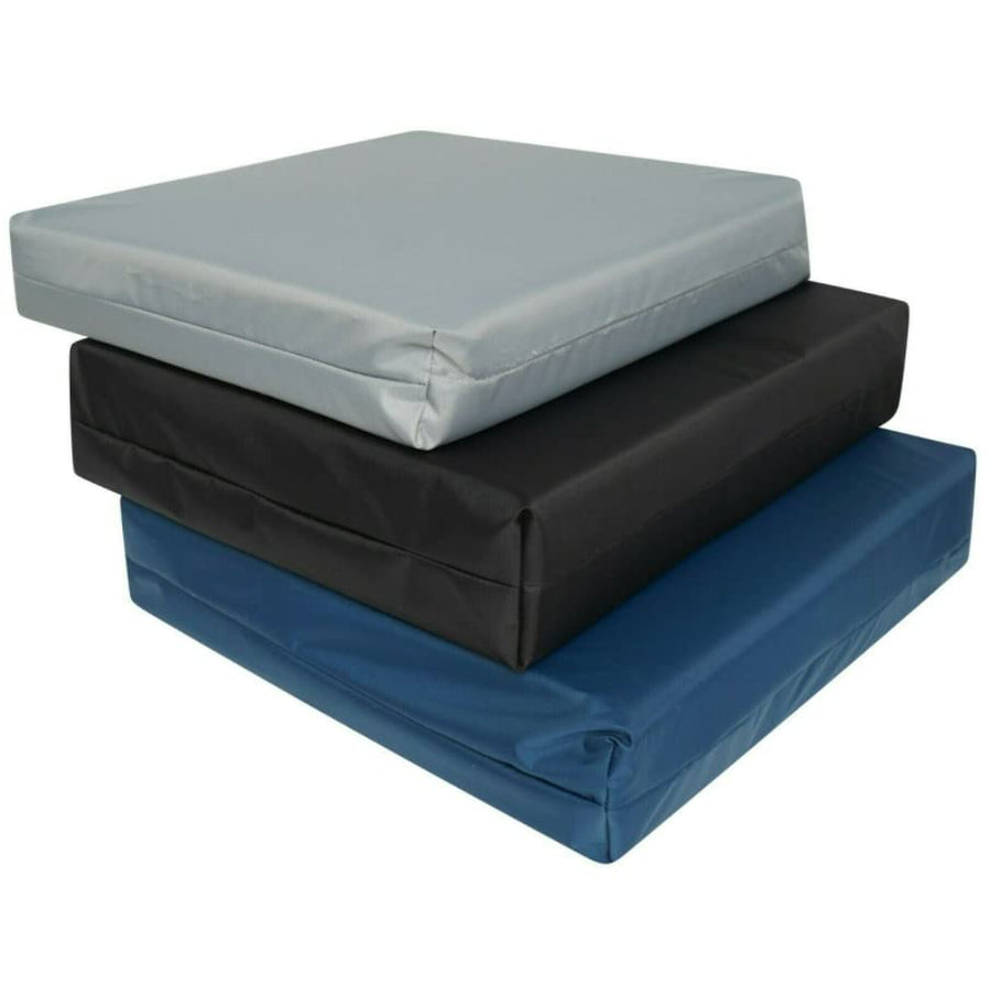 Deep Pressure Relief Memory Foam, Seat Pad, Wheelchair Cushion, waterproof cover (Black, 16" x 18" x 4")